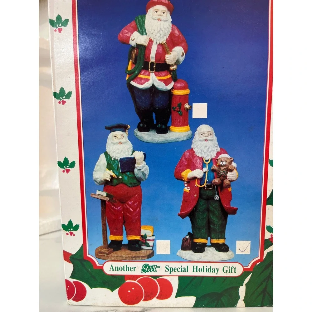 Doctor Santa‎ Claus Figurine Holding Teddy Bear Vintage Christmas Decor